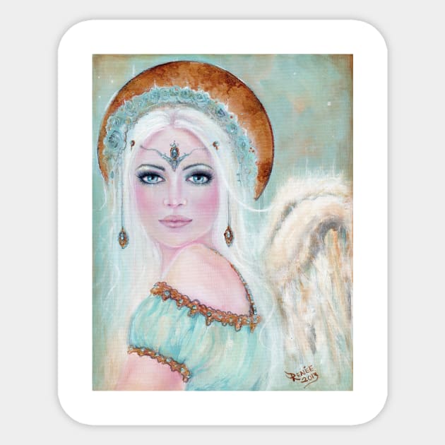 Whisper in the wind angel by Renee Lavoie Sticker by ReneeLLavoie